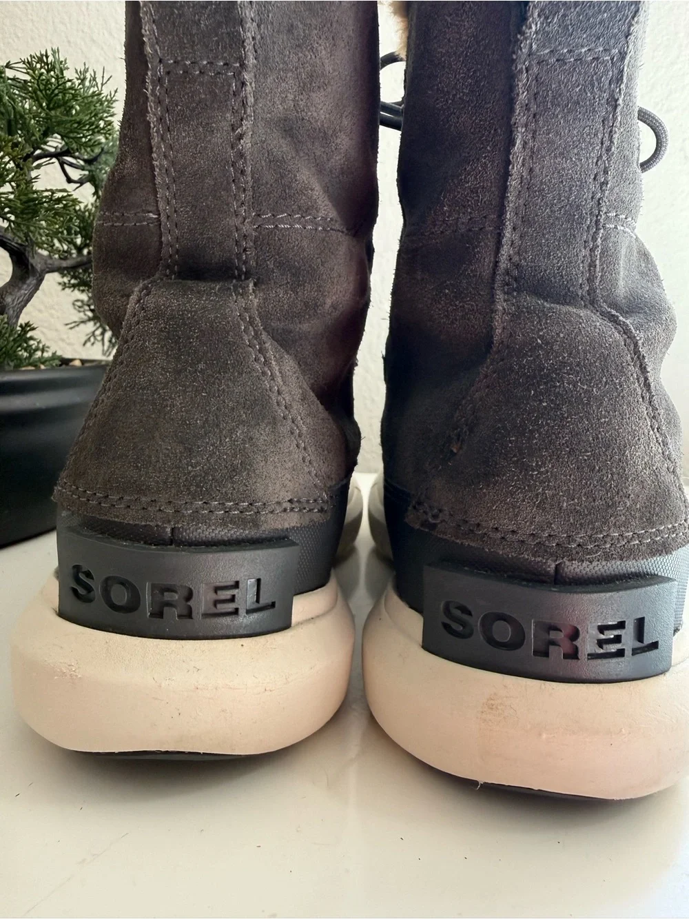 Sorel gray suede